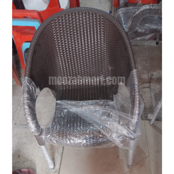 Rattan-Style Plastic Armchair - Image 3