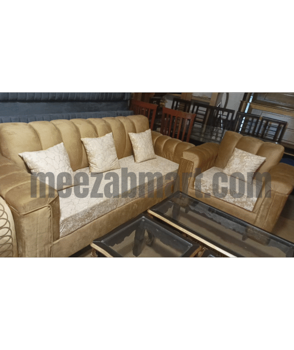 Classic Velvet Sofa Set – 6 Seater | Coffee Brown - Image 2