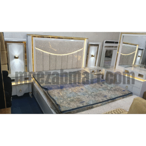 Luxury White & Gold King Size Bed Set