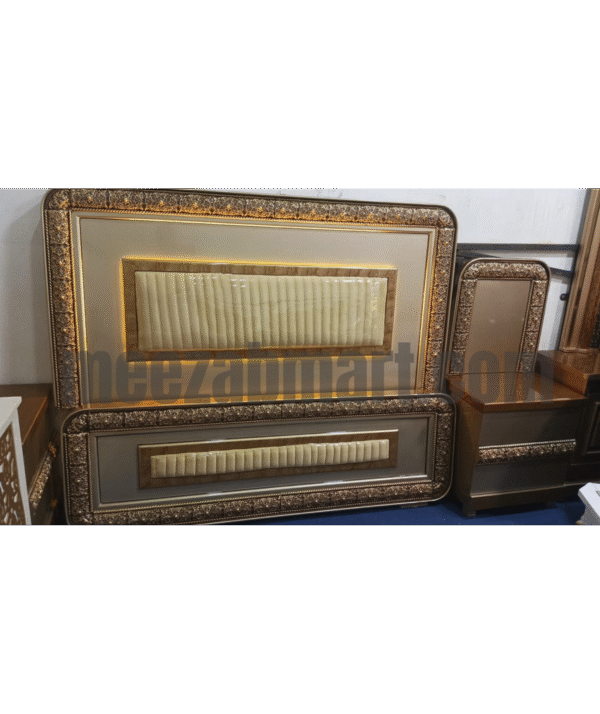 Royal Carved Bed Set with Dressing and Side Tables