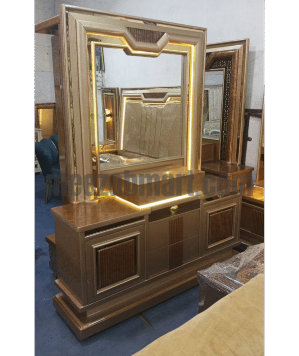Royal LED King Size Bed Set with Side Tables & Dressing Table