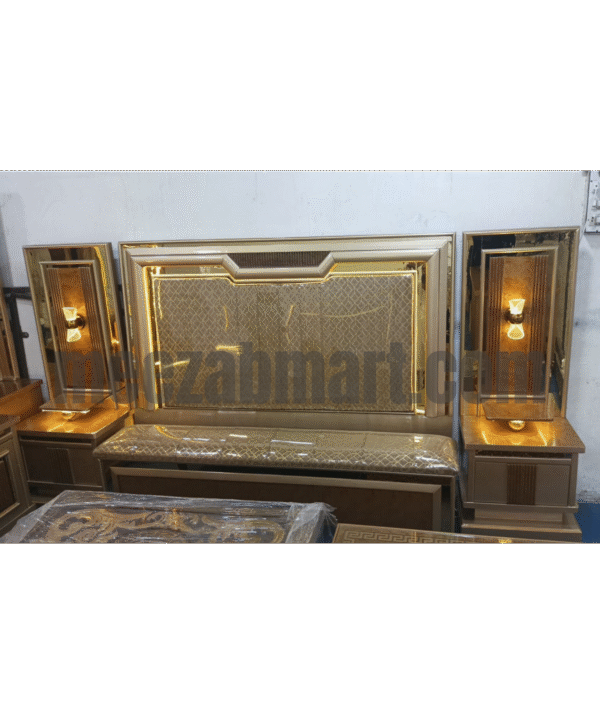 Royal LED King Size Bed Set with Side Tables & Dressing Table